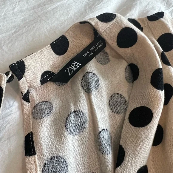 Zara Black and Cream Polka Dot Romper - Picture 5 of 6